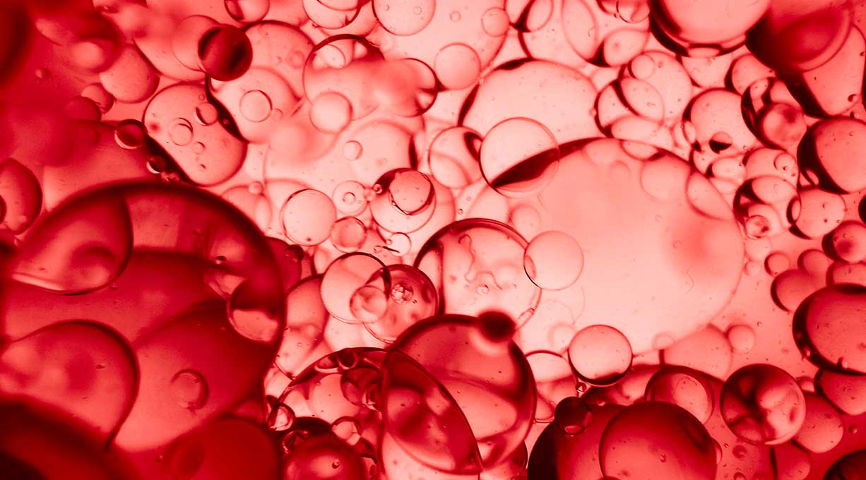 Rote, blasenartige Struktur