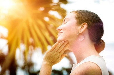 Sonnenbrand im Gesicht