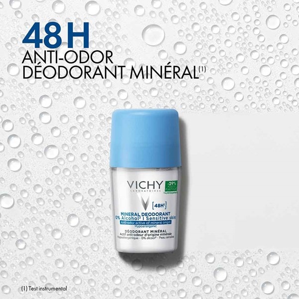 Déodorant VICHY Mineral 48h. Déodorant naturel pour une protection anti-odeurs pendant 48 heures.