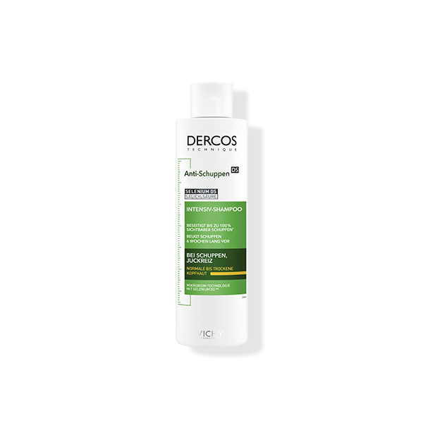 200ml Flasche des Vichy DERCOS Anti-Schuppen Shampoos für normale bis trockene Kopfhaut