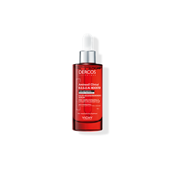 VICHY DERCOS R.E.G.E.N. Sérum anti-chute dans un emballage rouge avec distributeur à pompe.