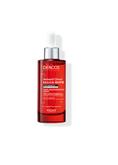 VICHY DERCOS R.E.G.E.N. Sérum anti-chute dans un emballage rouge avec distributeur à pompe.