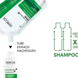DERCOS Anti Schuppen Shampoo fuer normales bis fettiges Haar Anwendung