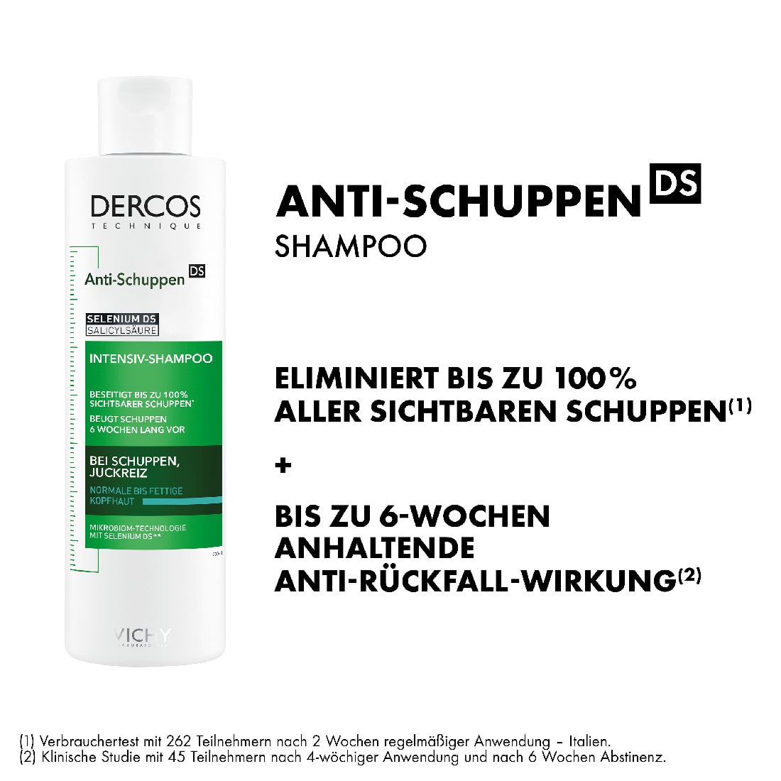 Vichy Dercos Anti-Schuppen Shampoo für normale bis fettige Kopfhaut mit Selenium DS und Salicylsaeure.