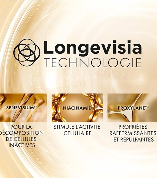 Liste des ingrédients de la crème. Senevisium, niaciamide et proxylane.