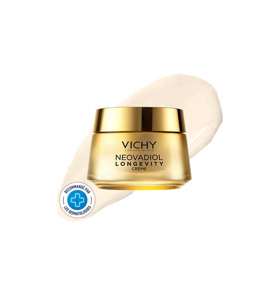 Illustration de la crème de jour Vichy Neovadiol recommandée par les dermatologues.
