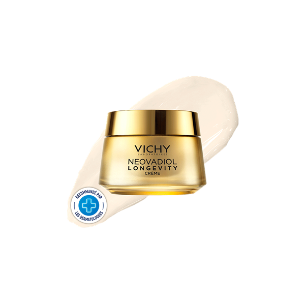 Illustration de la crème de jour Vichy Neovadiol recommandée par les dermatologues.