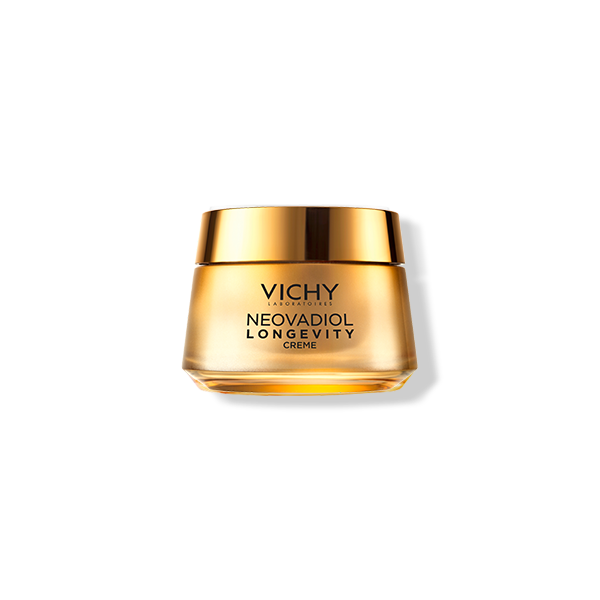 L'emballage doré de la crème volumatrice VICHY Neovadiol Longevity Pro
