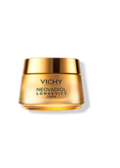 Die goldene verpackung der VICHY Neovadiol Longevity Pro Volumen Creme