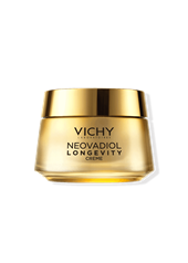 Die goldene verpackung der VICHY Neovadiol Longevity Pro Volumen Creme