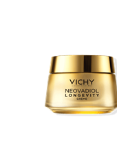 L'emballage doré de la crème volumatrice VICHY Neovadiol Longevity Pro