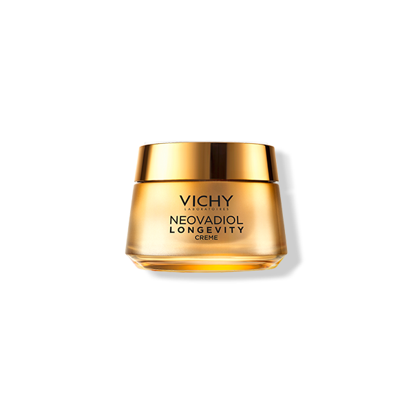L'emballage doré de la crème volumatrice VICHY Neovadiol Longevity Pro