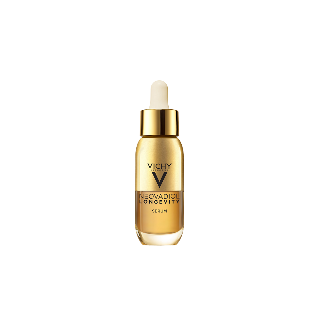 Packshot des NEOVADIOL Longevity Regenerierenden Serums mit Pipettenapplikator.