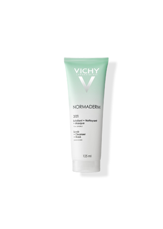 Vichy NORMADERM 3in1 als Reinigungsfluids Peeling, Reinigung und Maske in einem