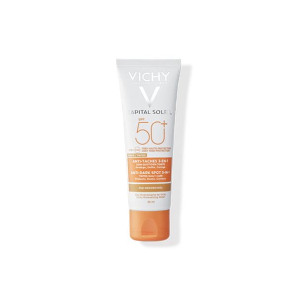 Vichy Capital Soleil 3in1 getönte Sonnenpflege Anti Pigmentflecken SPF50