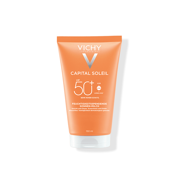 Packshot der CAPITAL SOLEIL Invisible Hydrating Face and Body Milk LSF 50 Plus von Vichy.