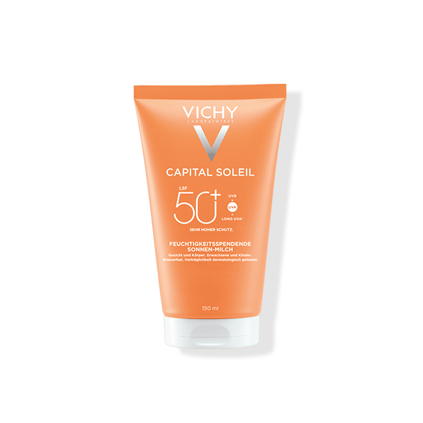 Packshot der CAPITAL SOLEIL Invisible Hydrating Face and Body Milk LSF 50 Plus von Vichy.